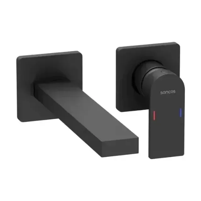 Смеситель для раковины Sancos Студия (Studio) SC9039MB встраиваемый в стену черный