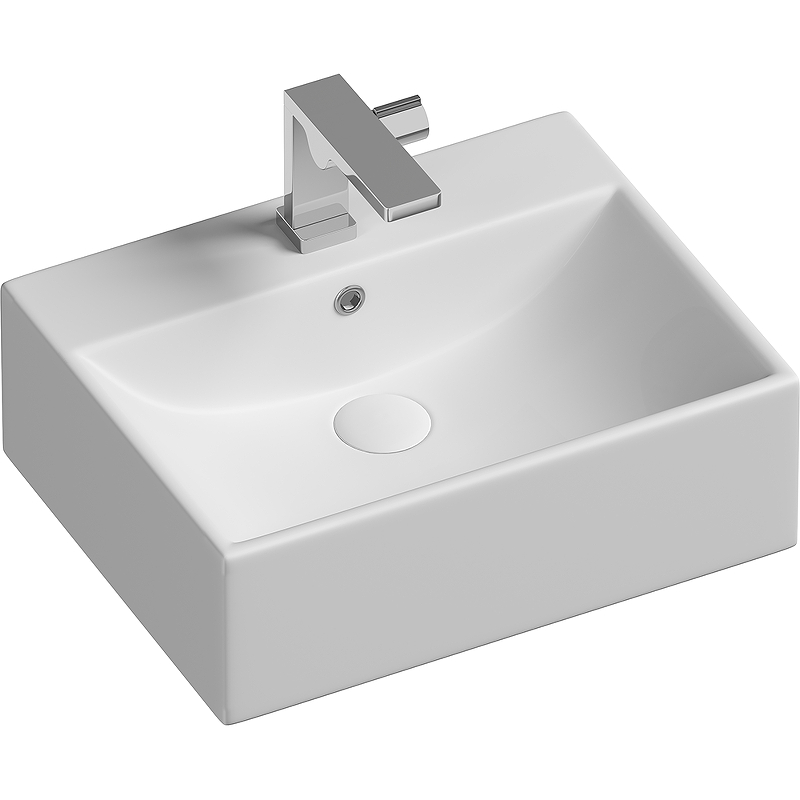 Раковина из сантехнического фарфора Ceramica Nova Элемент (Element) 50 см CN6040 накладная цвет белый