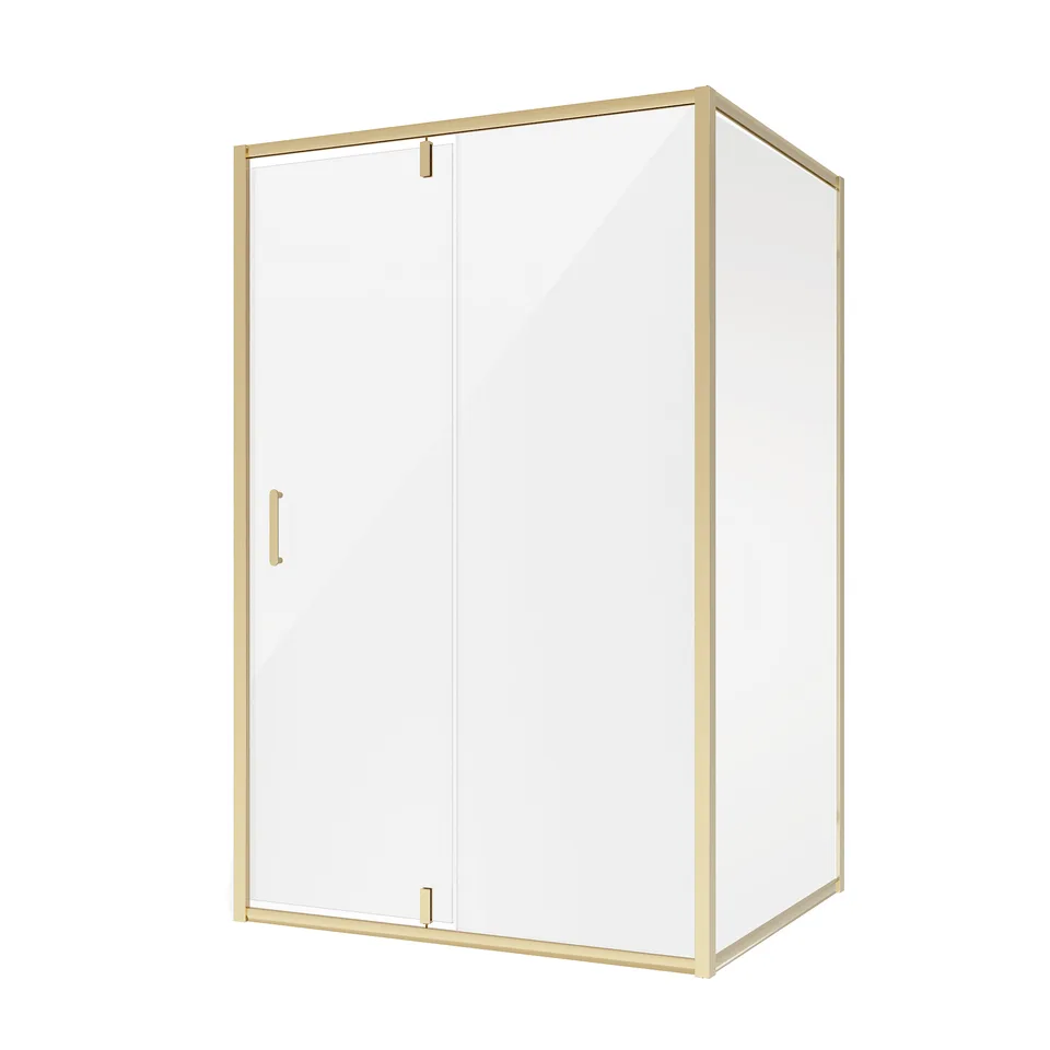 Душевое ограждение Niagara Nova NG-43-12AG-A90G (120х90х195) прямоугольник,золото,двери распашные,стекло прозрачное,2 места