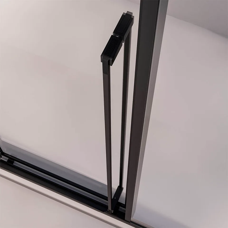 Боковая панель Veconi Premium Prato SP B, 900x2000, черный матовый, стекло прозрачное