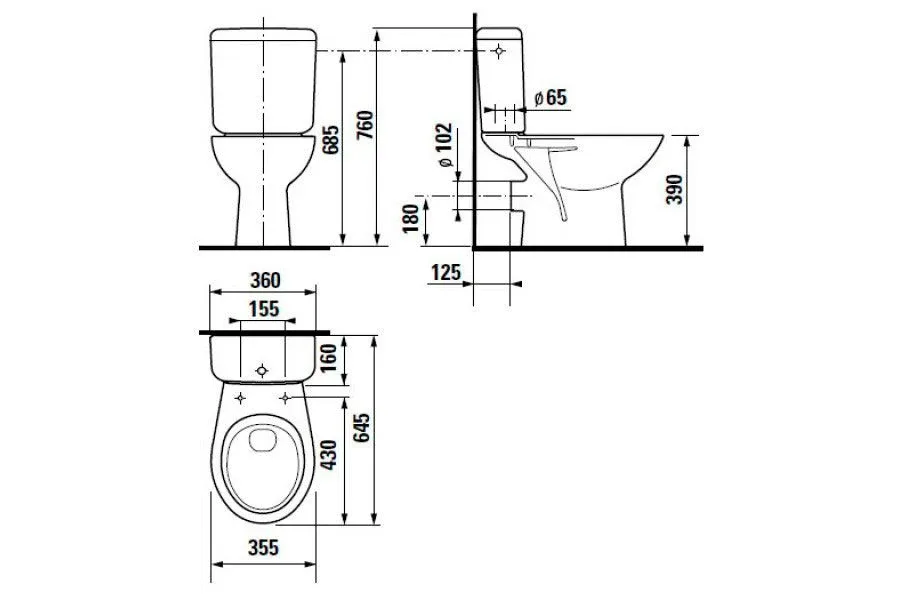 Унитаз-компакт Jika Zeta 36*64,5