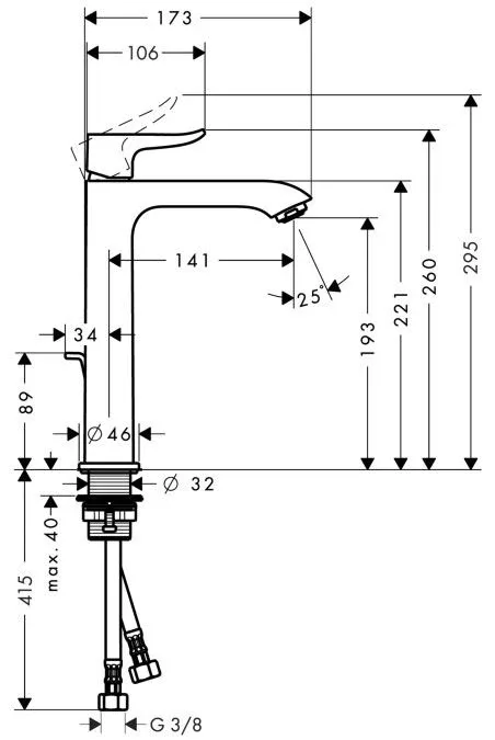 Смеситель Hansgrohe Metris 31183000 для раковины