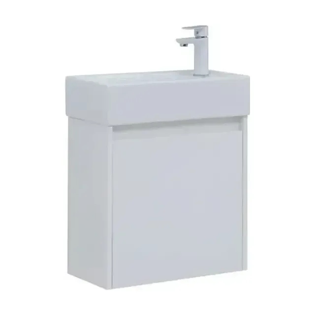 Тумба с раковиной Aquanet Nova Lite 50 белый глянец