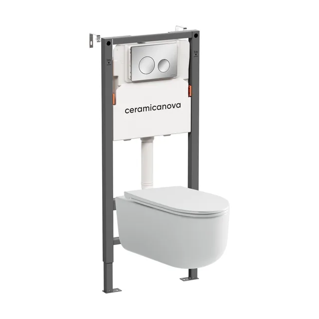 Инсталляция с кнопкой + унитаз Ceramica Nova Баланс (Balance)/Ульма (Ulma) CN4006_121001CH
