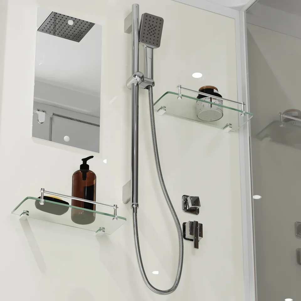 Душевая кабина Niagara Standart ST100/15Q (100х100х215) квадрат,поддон 15см,распашная,проф.белый,3 места