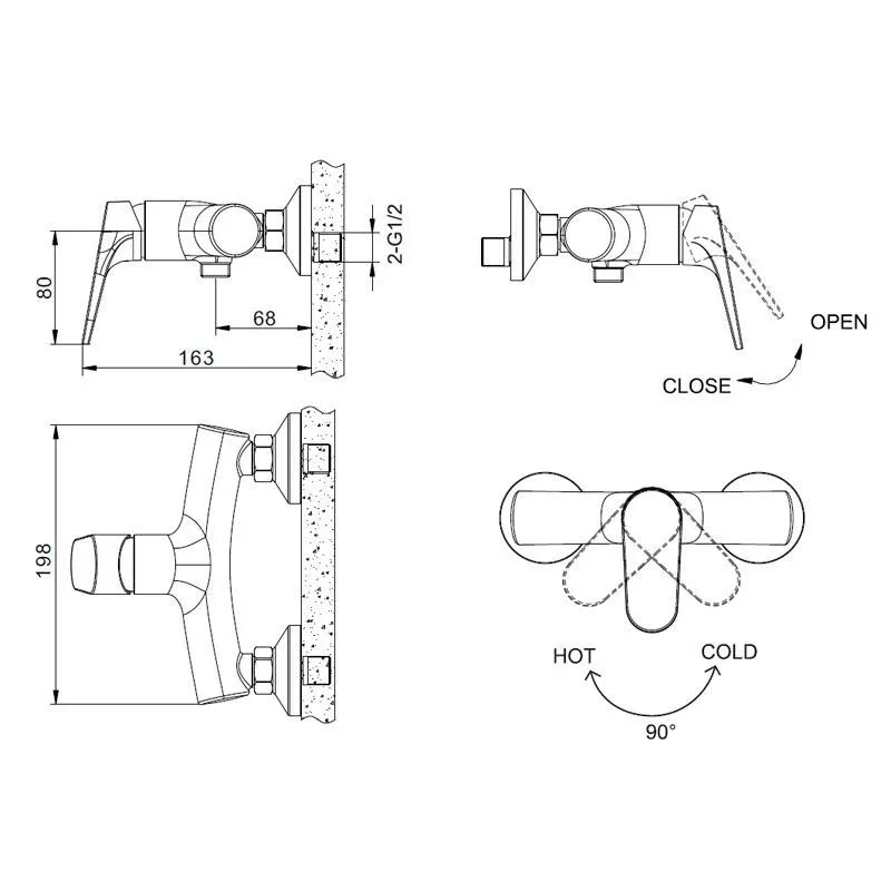 Смеситель Bravat Eler F9191238CP-01-RUS для душа