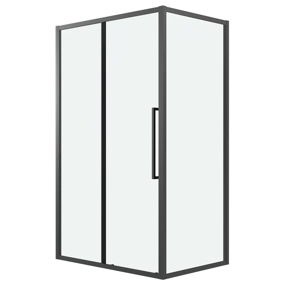 Душевое ограждение Grossman Cosmo 100.K33.02.110.21.00-200.K33.02.90.21.00 (110х90х195) раздвижная,черный матовый,стекло прозрачное,2 места