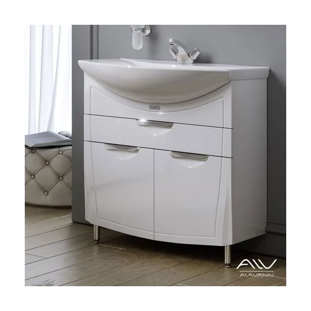 Тумба с раковиной Alavann Monaco 80 АТ-1601-0800-01 белая напольная