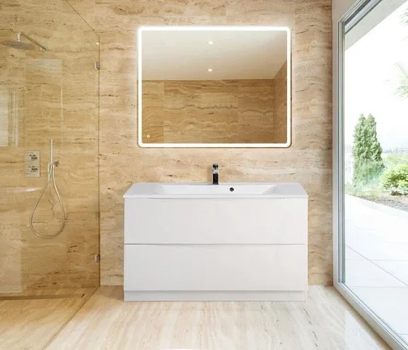 Комплект мебели BelBagno Марино (Marino) 120 белый глянец напольный