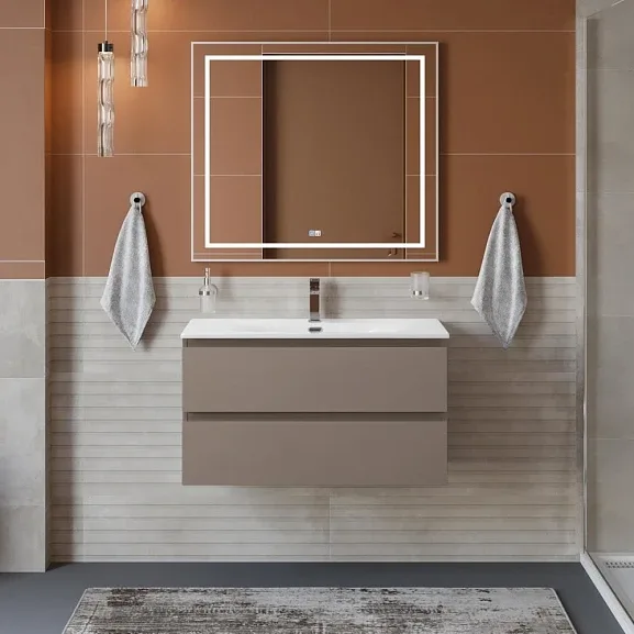 Комплект мебели BelBagno Крафт (Kraft) 80 бежевый матовый (раковина BB-8099-80)