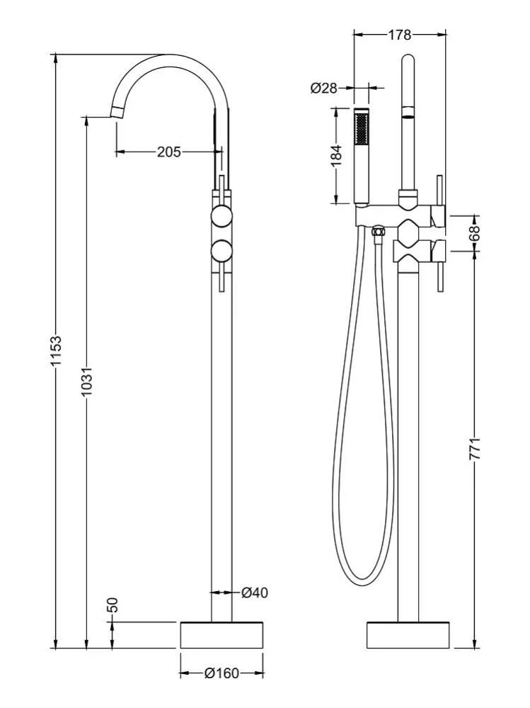 Напольный смеситель Timo Saona 2300/00Y-CR хром