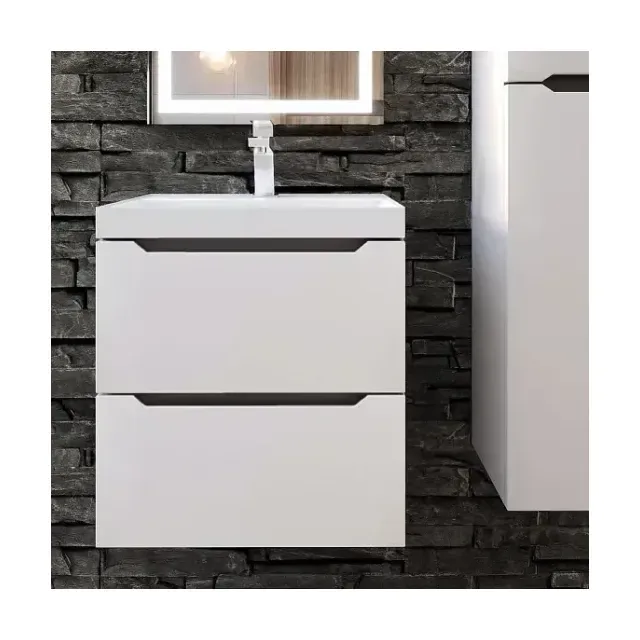 Тумба с раковиной Uperwood Tanos NEW 50 белая/графит, подвесная