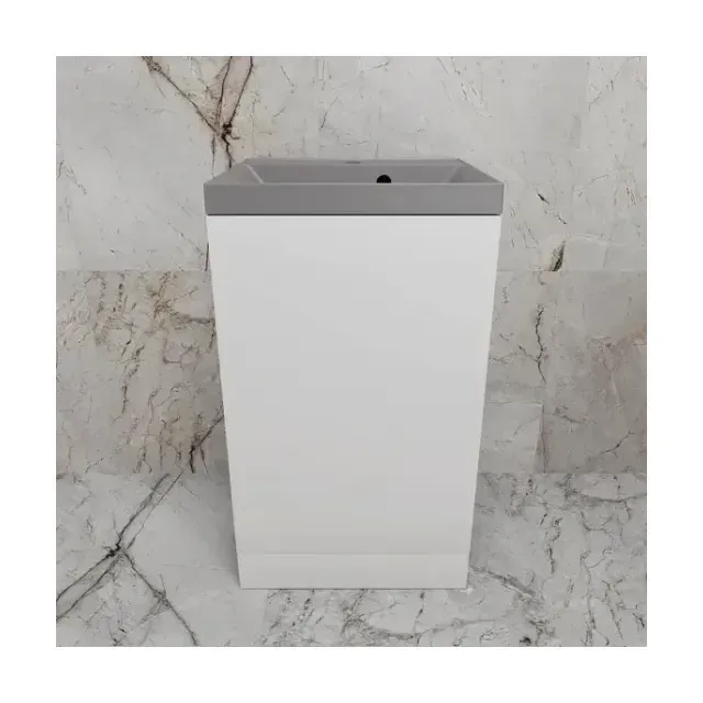 Тумба с раковиной Style Line Моно 50 L/R белый софт (раковина Asti 50*45 серый шелк)