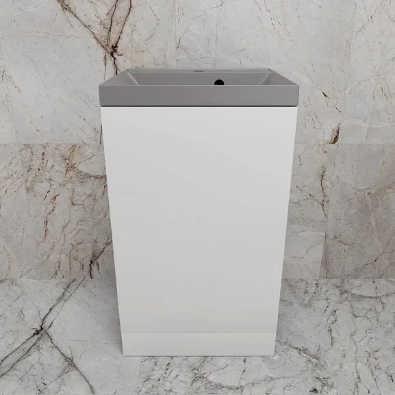 Тумба с раковиной Style Line Моно 50 L/R белый софт (раковина Asti 50*45 серый шелк)