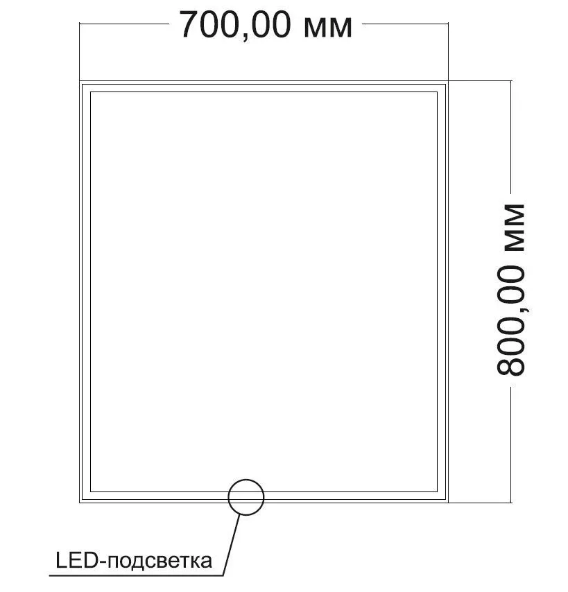 Зеркало Vincea VLM-3VN700 70*80 с ЛЕД-подсветкой,сенсорный выключатель