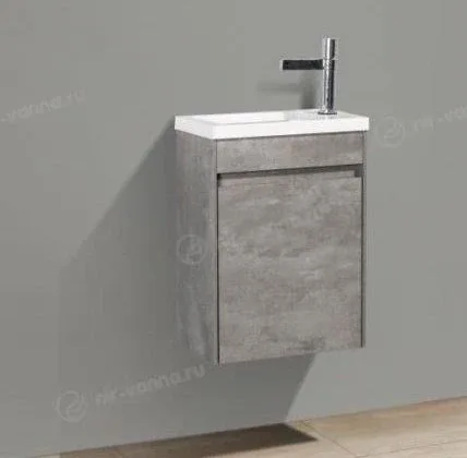 Тумба с раковиной BelBagno Пьетра (Pietra) Мини (Mini) 40 левая цемент штукатурка