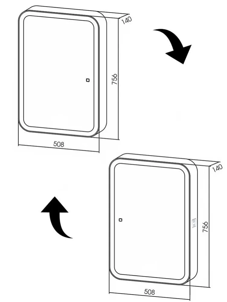 Зеркало-шкаф Silver Mirrors Фиджи flip 50 сенсорный выключатель с Led-подсветкой L/R
