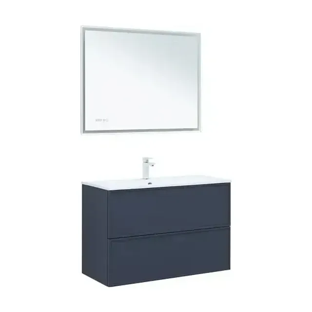 Комплект мебели Aquanet Арт 100 маренго Soft Touch (тактильный матовый), раковина Арт 100