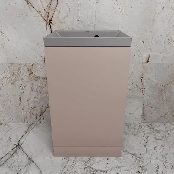 Тумба с раковиной Style Line Моно 50 L/R санд пудровый (раковина Asti 50*45 серый шелк)
