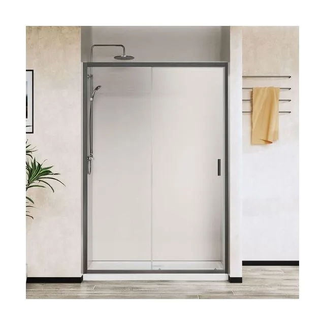 Душевая дверь Vincea Сити (City) VDS-5CT120CLGM 120х195 стекло прозрачное 5 мм профиль вороненая сталь