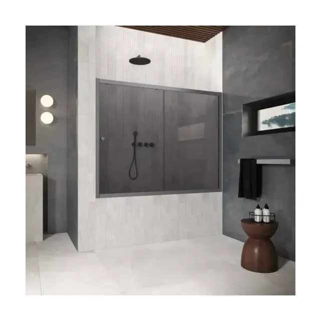 Шторка на ванную ZV Protec 180 06 07, профиль GunMetal, стекло графит