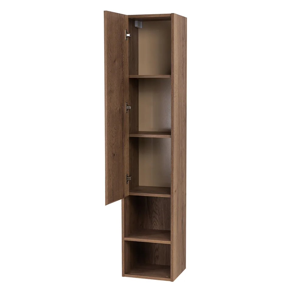 Шкаф подвесной BelBagno с распашной дверцей и открытой полкой KRAFT-1600-1A-SC-RT-L Rovere Tabacco, левый
