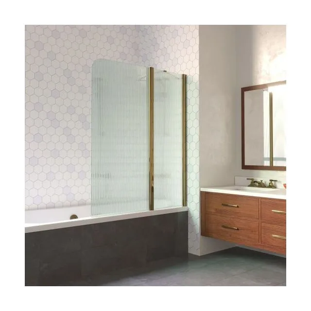 Шторка на ванную E2V LUX ST 115 05 Moru R, профиль бронза, стекло Moru