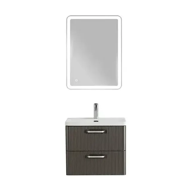 Комплект мебели BelBagno Дуэ (Due) 50 оружейная сталь,ручки хром полированный