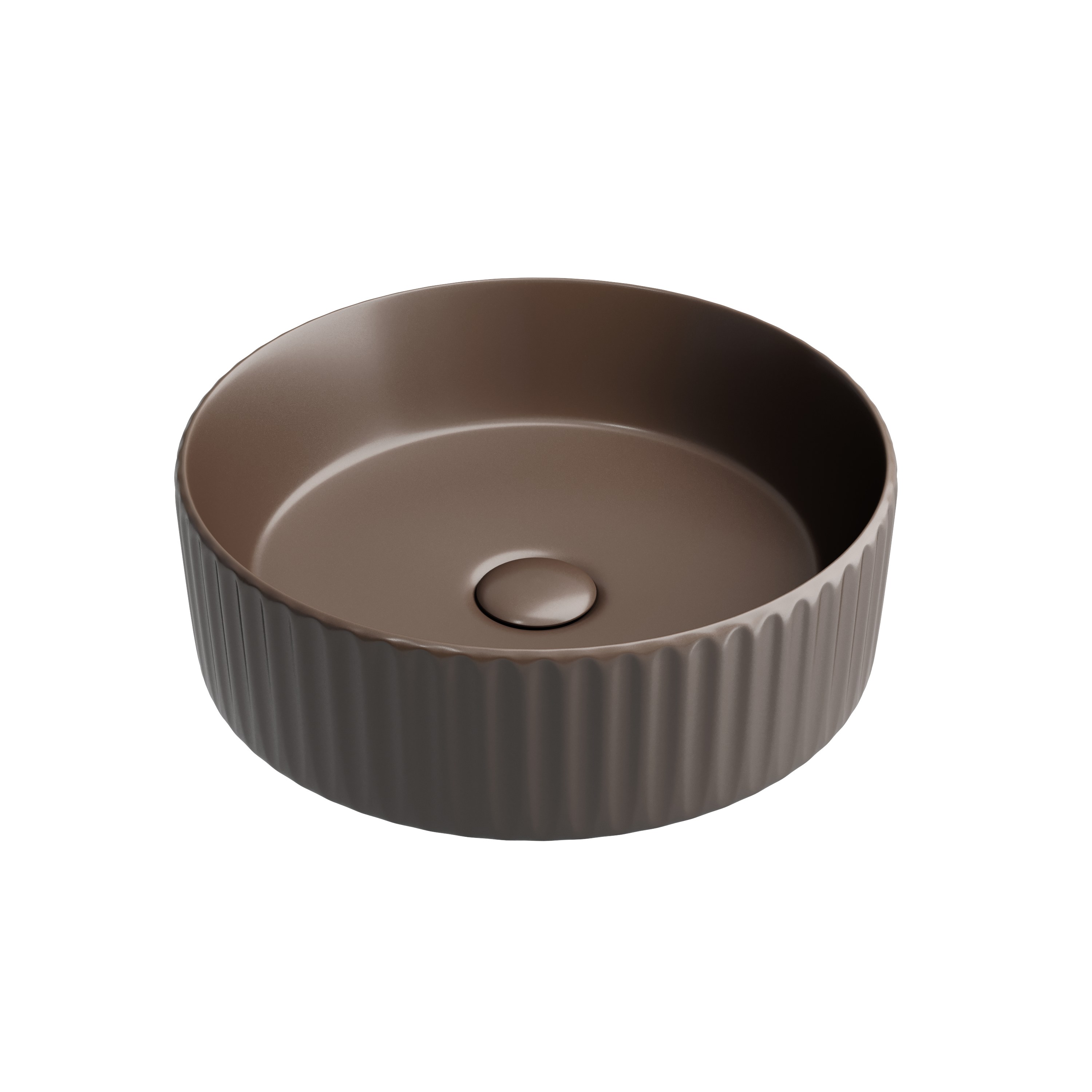 Раковина из сантехнического фарфора Ceramica Nova Элемент (Element) 36 см CN6057MDB накладная цвет темно-коричневый матовый