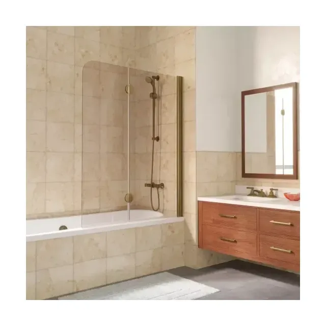 Шторка на ванную E2V LUX 120 05 05 R, профиль бронза, стекло бронза