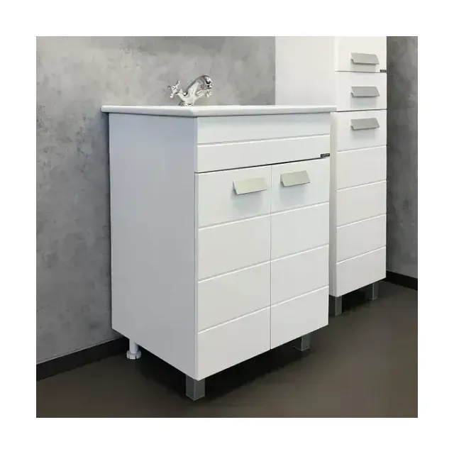 Тумба с раковиной Comforty Модена М 60 белый матовый (раковина Quadro 60)