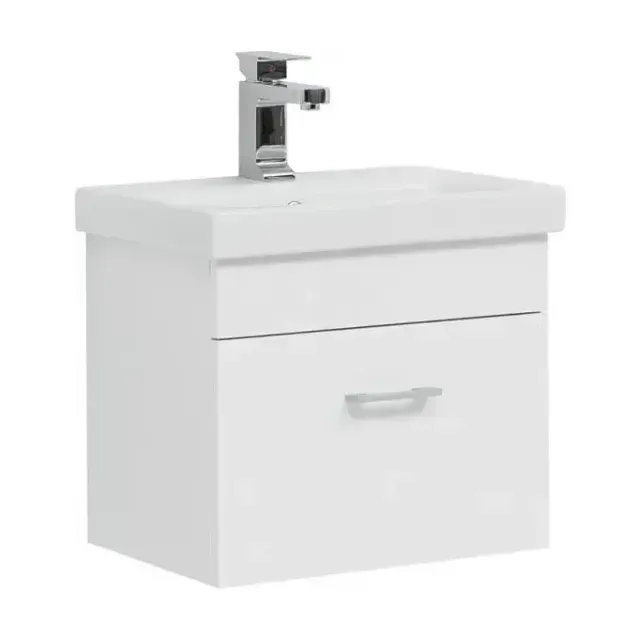 Тумба с раковиной Aquanet Нота 50 белый глянец (раковина Moduo 50 Slim)