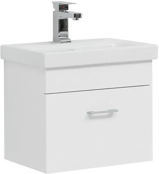 Тумба с раковиной Aquanet Нота 50 белый глянец (раковина Moduo 50 Slim)