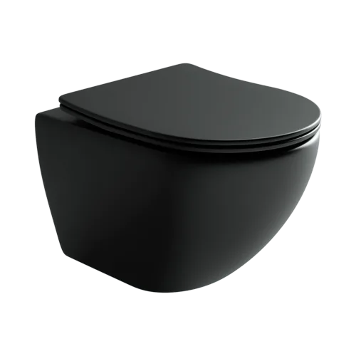 Унитаз подвесной Ceramica Nova Метрополь (Metropol) CN4002MB черный матовый с сиденьем микролифт смыв воронка-водоворот