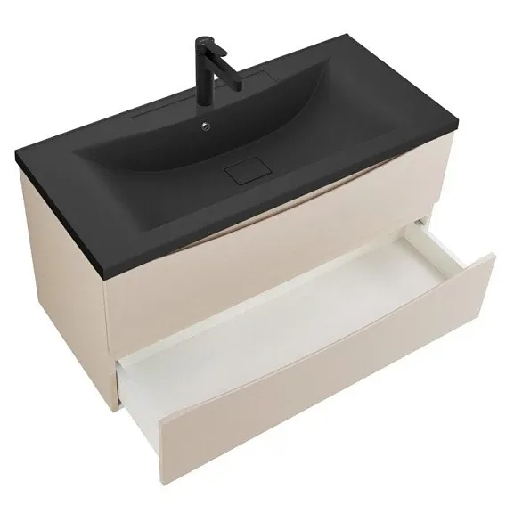 Тумба с раковиной BelBagno Марино (Marino) 100 кремовый матовый BB1000/445-LV-ART-PR-NERO