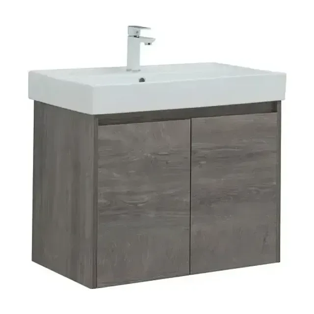 Тумба с раковиной Aquanet Nova Lite 75 дуб рошелье (2 дверцы) (раковина Латина 75)