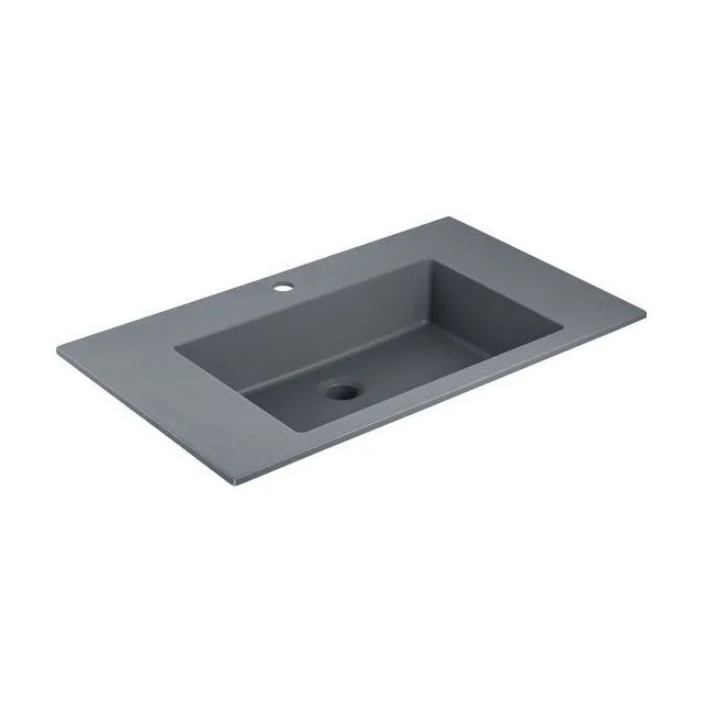 Раковина из кварца Vincea 80 см VCB-13800G встраиваемая цвет серый матовый