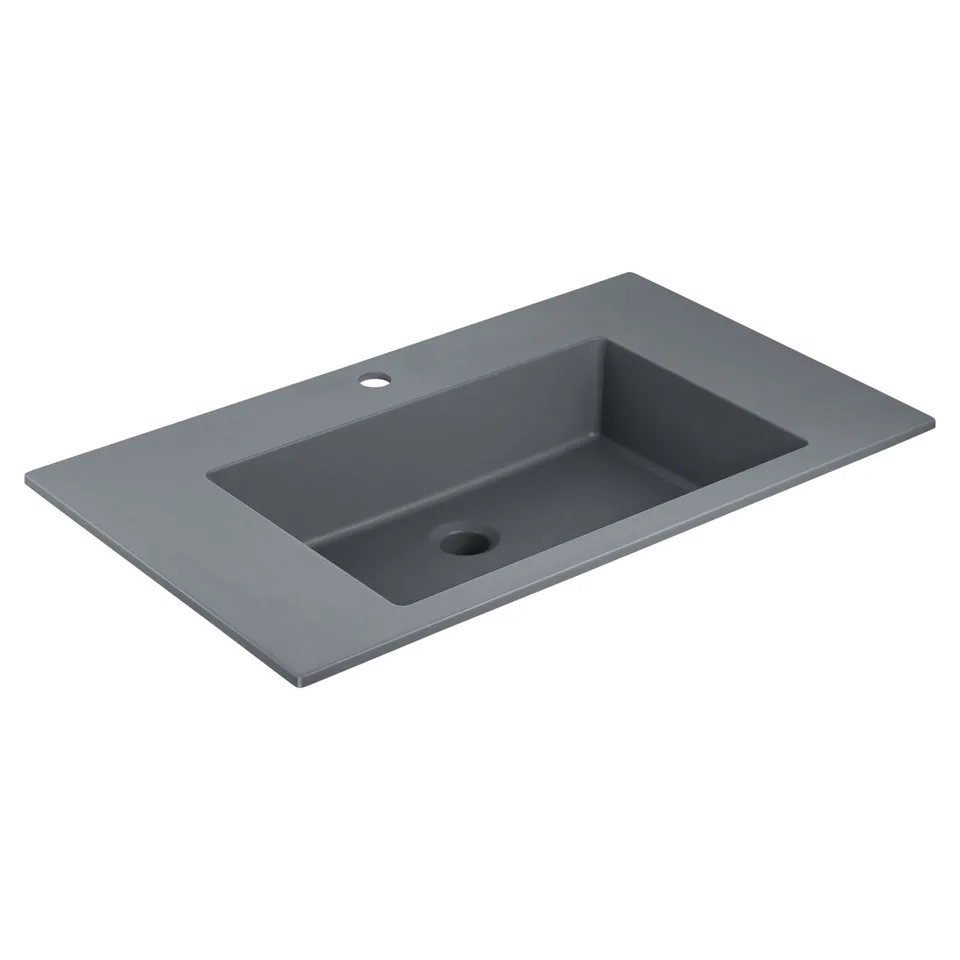 Раковина из кварца Vincea 80 см VCB-13800G встраиваемая цвет серый матовый