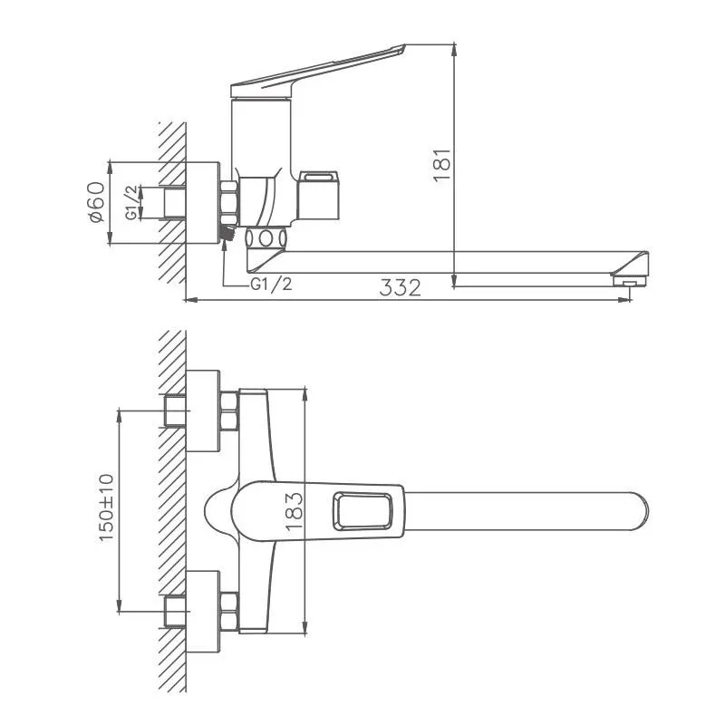 Смеситель Haiba HB22595 универсальный