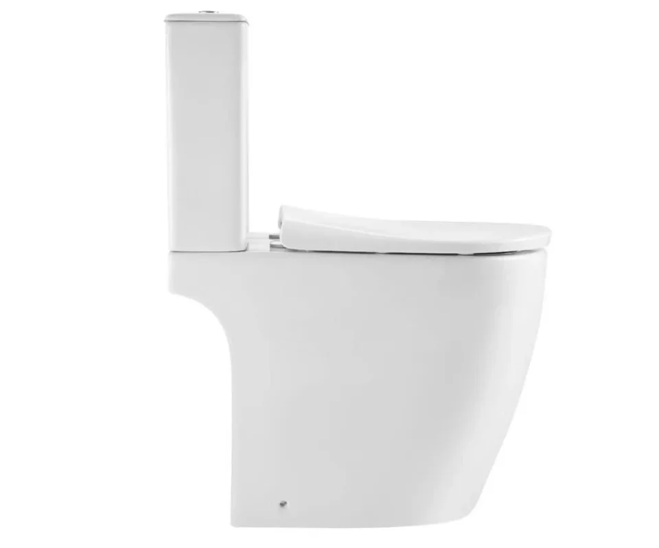 Унитаз-компакт Black & White 6650W 38*60 безободковый смыв Торнадо с крышкой-сиденьем микролифт