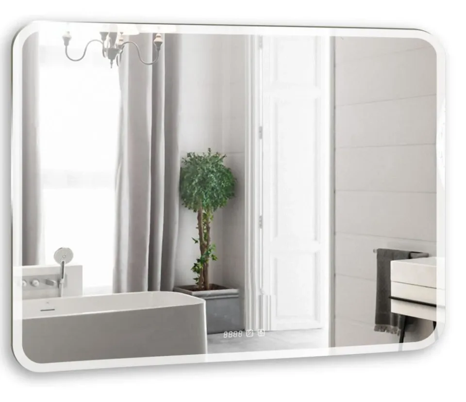 Зеркало Silver Mirrors Стив-3 120*80 с Led-подсветкой сенсорный выключатель и часы