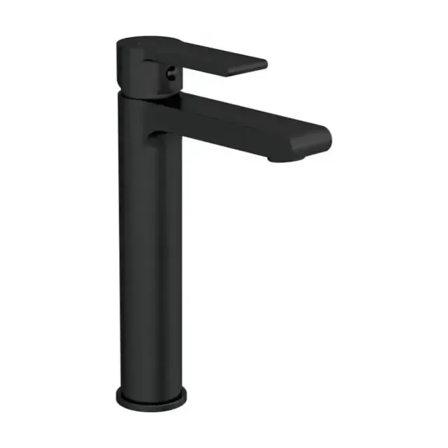Смеситель Cersanit Браско (Brasko) Блэк (Black) 63111 для раковины с донным клапаном Клик-клак (Click-Clack) черный