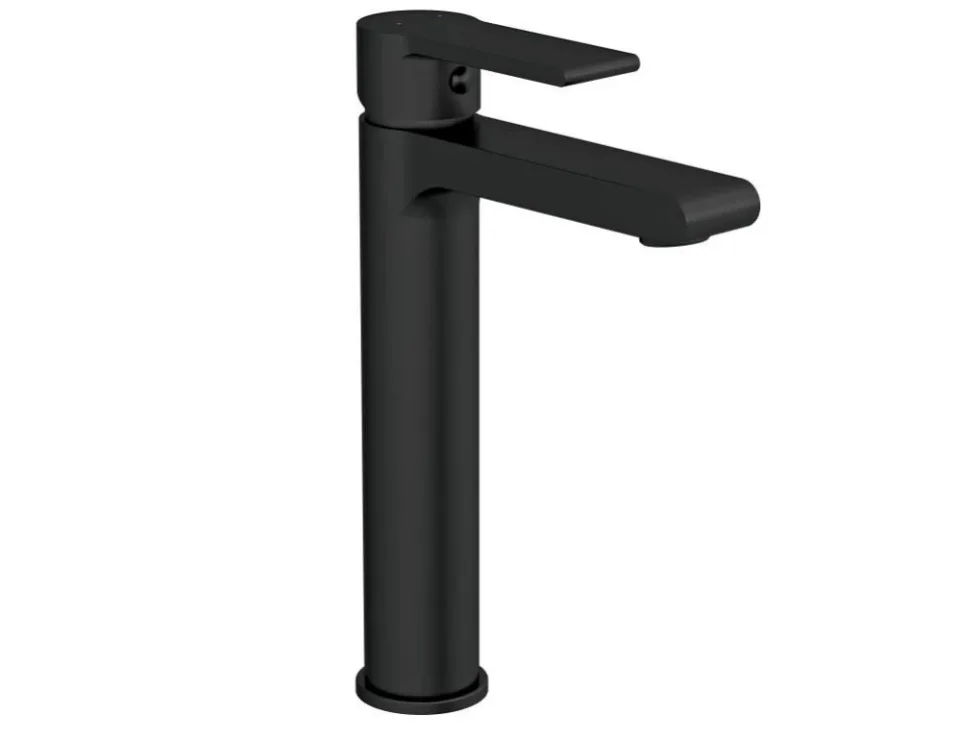 Смеситель Cersanit Браско (Brasko) Блэк (Black) 63111 для раковины с донным клапаном Клик-клак (Click-Clack) черный