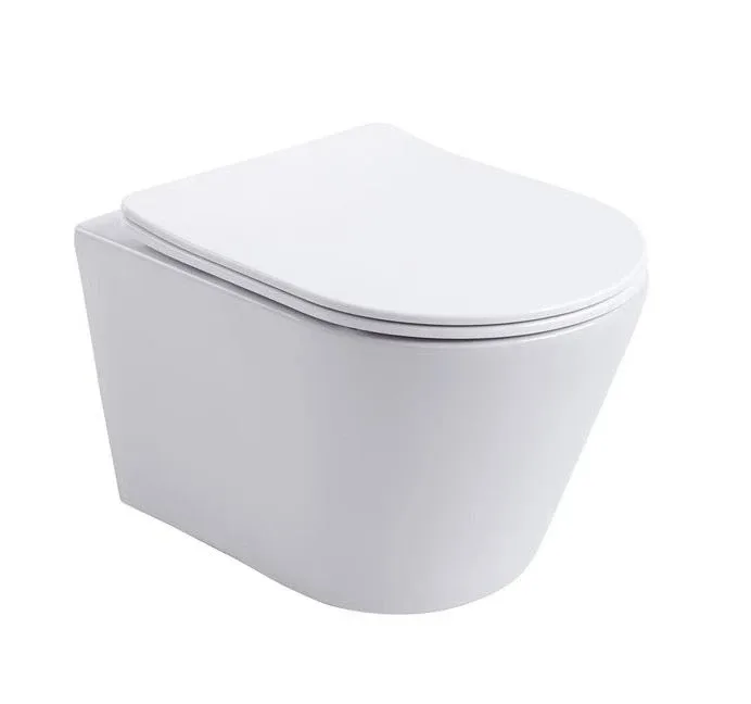Подвесной унитаз Aquanet Atago 2.0 W 36*53 безободковый с крышкой-сиденьем микролифт Slim