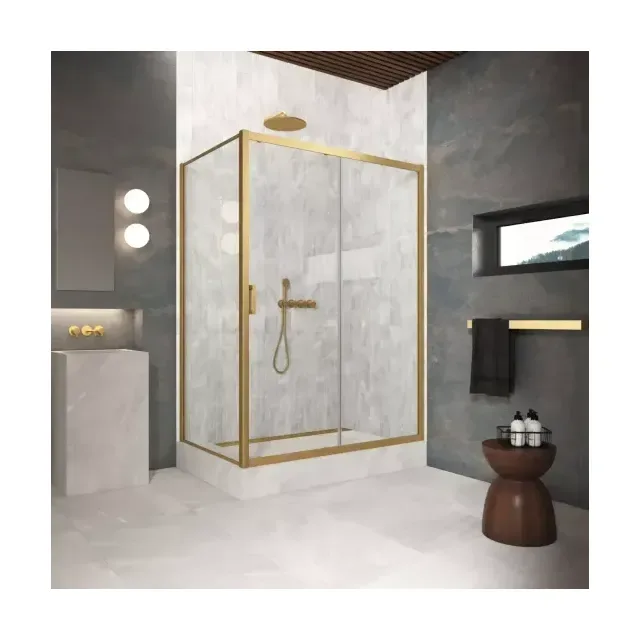Душевой уголок ZP+ZPV Protec 125*85 03 01, профиль золото матовое, стекло прозрачное