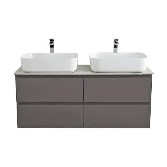 Тумба с раковиной BelBagno Крафт (Kraft) 120 с четырьмя ящиками темно-серая матовая (столешница цемент)