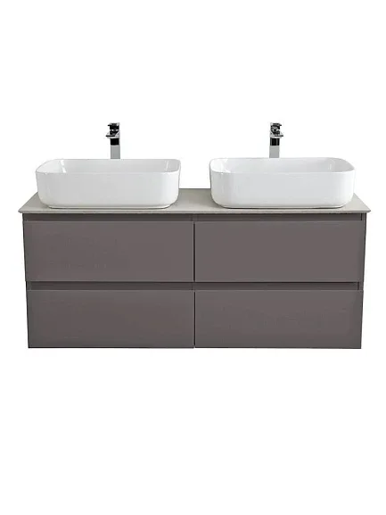 Тумба с раковиной BelBagno Крафт (Kraft) 120 с четырьмя ящиками темно-серая матовая (столешница цемент)