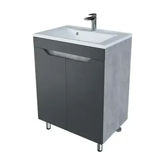 Тумба с раковиной Stella Polar Абигель 65 серый/цемент