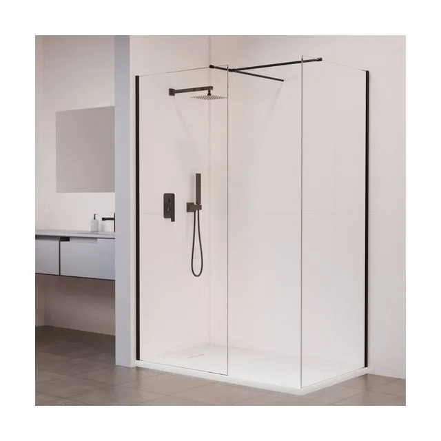 Душевая перегородка RGW WA-020B (WA-010B (2 шт.) + S-1220 B) — 700x700, прозрачное, профиль черный