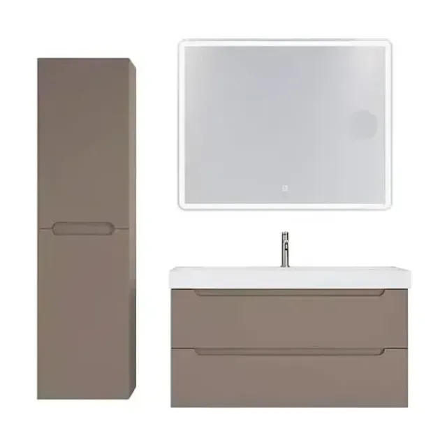 Тумба с раковиной BelBagno Этна (Etna) 100 бежевая матовая (раковина BB-8078-100)